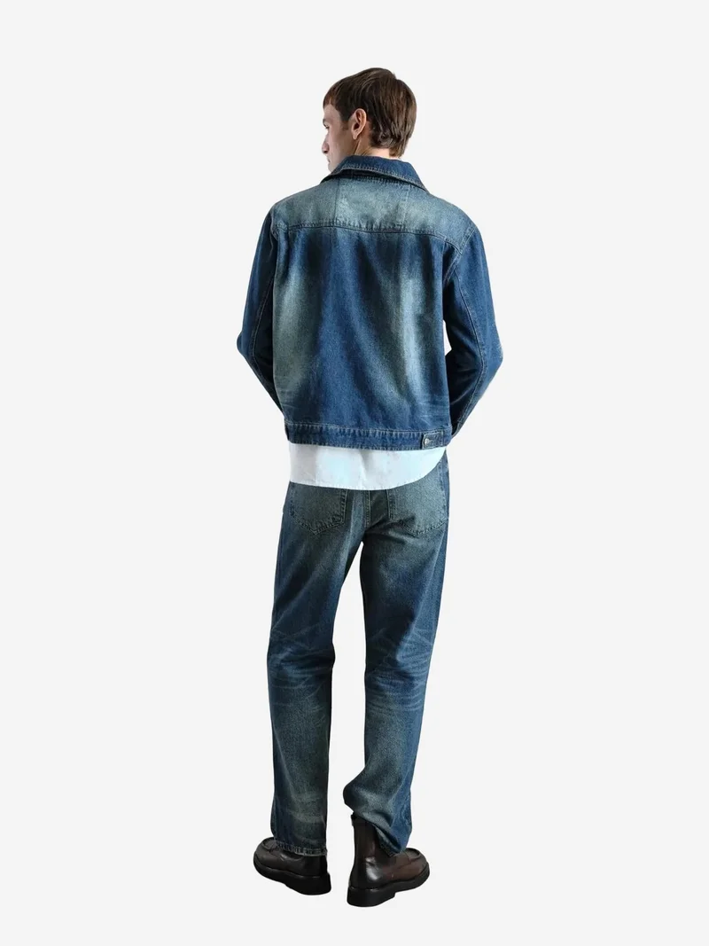 Giesto Maya Blue GIESTO Denim Buttoned Jacket with Pocket for Men | Best Price UAE